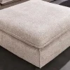 Großer Hocker HEAVEN 100cm champagner beige Bouclé Polsterhocker Federkern