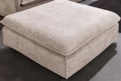 Großer Hocker HEAVEN 100cm champagner beige Bouclé Polsterhocker Federkern