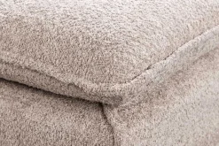 Großer Hocker HEAVEN 100cm champagner beige Bouclé Polsterhocker Federkern