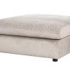 Großer Hocker SOHO 100cm beige Chenillestoff Polsterhocker mit Wellenunterfederung