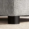 Großer Hocker SOHO 100cm grau Chenillestoff Polsterhocker mit Wellenunterfederung
