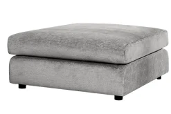 Großer Hocker SOHO 100cm grau Chenillestoff Polsterhocker mit Wellenunterfederung