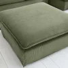 Großer Sitzhocker HEAVEN 100cm grün Cord Sofahocker abnehmbarer Bezug
