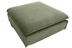 Großer Sitzhocker HEAVEN 100cm grün Cord Sofahocker abnehmbarer Bezug