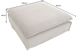 Großer Sitzhocker HEAVEN 100cm grün Cord Sofahocker abnehmbarer Bezug