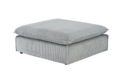 Großer Sitzhocker HEAVEN 100cm hellgrau Cord Federkern Sofahocker abnehmbarer Bezug