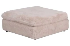 Großer Sitzhocker YETI 100cm beige sand Shaggy-Stoff langfloriger Plüsch Sofahocker