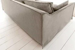 Großes 3-Sitzer Sofa HEAVEN 200cm greige Cord Federkern Hussensofa