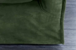 Großes 3-Sitzer Sofa HEAVEN 200cm dunkelgrün Samt Federkern waschbarer Bezug Hussensofa Couch