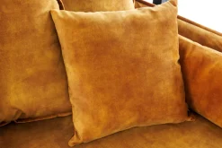 Großes 3-Sitzer Sofa HEAVEN 200cm senfgelb Samt Federkern waschbarer Bezug Hussensofa Couch