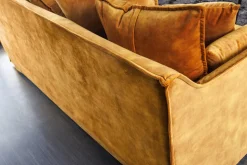 Großes 3-Sitzer Sofa HEAVEN 200cm senfgelb Samt Federkern waschbarer Bezug Hussensofa Couch