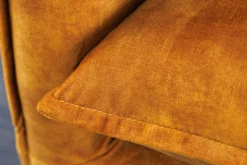 Großes 3-Sitzer Sofa HEAVEN 200cm senfgelb Samt Federkern waschbarer Bezug Hussensofa Couch