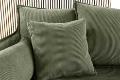 Großes 3-Sitzer Sofa HEAVEN 200cm grün Cord Federkern Hussensofa