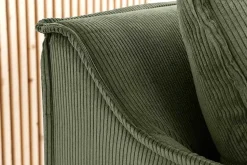 Großes 3-Sitzer Sofa HEAVEN 200cm grün Cord Federkern Hussensofa
