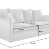 Großes 3-Sitzer Sofa HEAVEN 200cm natur beige Leinenstoff Federkern Hussensofa