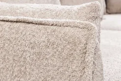 Großes 3-Sitzer Sofa HEAVEN 200cm champagner beige Bouclé Federkern Hussensofa
