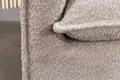 Großes 3-Sitzer Sofa HEAVEN 200cm champagner beige Bouclé Federkern Hussensofa