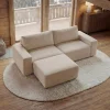 Großes Sofa LOFT 210cm champagner beige Chenille 3-Sitzer Couch Taschenfederkern