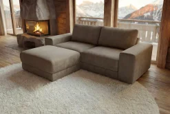 Großes Sofa LOFT 210cm taupe Vogue Velours Samt 3-Sitzer Couch Taschenfederkern
