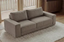 Großes Sofa LOFT 210cm taupe Vogue Velours Samt 3-Sitzer Couch Taschenfederkern