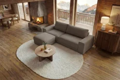 Großes Sofa LOFT 210cm taupe Vogue Velours Samt 3-Sitzer Couch Taschenfederkern