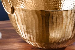 Handgearbeitete Deko Schale ORIENT 40cm gold Metall Hammerschlag Design