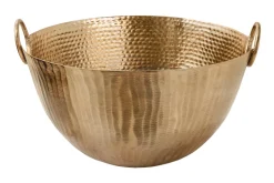 Handgearbeitete Deko Schale ORIENT 40cm gold Metall Hammerschlag Design