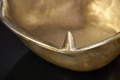 Handgearbeitete Deko Schale HIPPO 30cm messing gold Metall Aluminium
