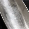 Handgearbeitete Deko Schale SILVER LEAF 80cm silber Aluminium