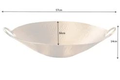 Handgearbeitete Deko Schale ORIENT 55cm gold Metall Hammerschlag Design