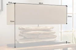 Handgearbeitete Tischlampe RIVERINE 80cm beige Treibholzfuß mit Leinenschirm