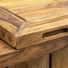 Handgearbeiteter Barschrank MOSAICO 130cm braun Sheeshamholz stone finish 3D Effekt