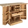 Handgearbeiteter Barschrank MOSAICO 130cm Akazie Massivholz 3D Effekt