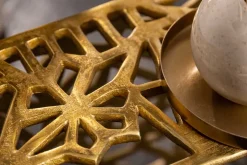 Handgearbeiteter Couchtisch ABSTRACT 60cm Alu gold im Gap Design