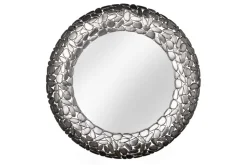 Handgearbeiteter Spiegel STONE MOSAIC XL 82cm silber in Mosaik Optik aus Metall