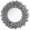Handgearbeiteter Teakholz Spiegel RIVERSIDE 80cm grau Treibholz