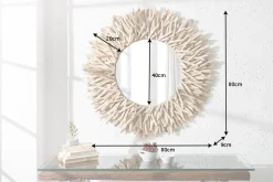 Handgearbeiteter Teakholz Spiegel RIVERSIDE 80cm natur Treibholz