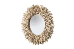 Handgearbeiteter Teakholz Spiegel RIVERSIDE 80cm natur Treibholz