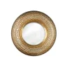 Handgearbeiteter Wandspiegel ORIENT 60cm gold im Hammerschlag Design aus Metall