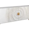 Handgearbeitetes Sideboard GOLDEN SUNSET 180cm weiß gold Mangoholz Metallbeine