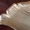 Handgefertigte Deko Schale ABSTRACT LEAF 65cm gold Aluminium