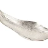 Handgefertigte Deko Schale ABSTRACT LEAF 65cm silber Aluminium