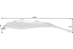 Handgefertigte Deko Schale ABSTRACT LEAF 65cm silber Aluminium