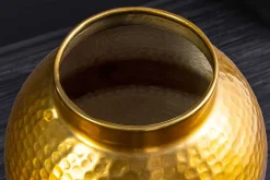 Handgefertigte Deko Vase ORIENT L 60cm gold Metall mit Patina Hammerschlag Design