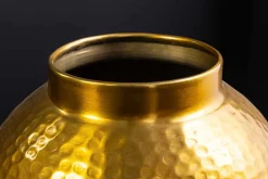 Handgefertigte Deko Vase ORIENT XL 75cm gold Metall mit Patina Hammerschlag Design