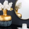 Handgefertigte Deko Vase ABSTRACT ORIENT 40cm gold rund Metall Patina