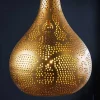 Handgefertigte Hängelampe ORIENT LIVING 50cm gold Eisen Tropfenform