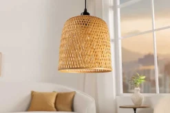 Handgefertigte Hängeleuchte ORGANIC LIVING 25cm natur Bambus Korb-Lampe Boho-Style
