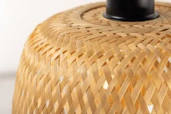 Handgefertigte Hängeleuchte ORGANIC LIVING 25cm natur Bambus Korb-Lampe Boho-Style