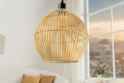 Handgefertigte Hängeleuchte ORGANIC LIVING 30cm natur rund Bambus Boho-Style